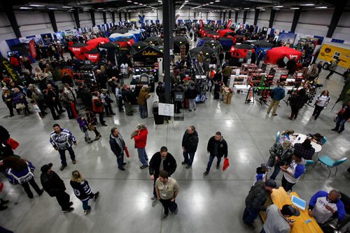 PHIL HOSSACK / WINNIPEG FREE PRESS - Everything from folding fishing shacks to Thai Green Curry Walleye was up for grabs at the first ever Ice Fishing Show Saturday at Red River Exhibition Place. The show continues on through Sunday. - November 17, 2018