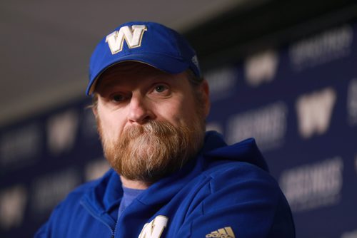 RUTH BONNEVILLE / WINNIPEG FREE PRESS

Winnipeg Blue Bombers Head Coach. Mike Mike O'Shea, answers questions from the media during press conference at Investors Group media room Monday.


 Nov 19th, 2018