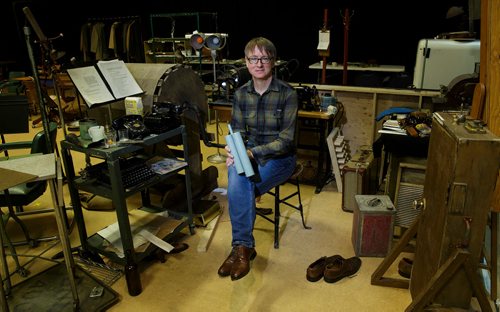 MIKE DEAL / WINNIPEG FREE PRESS
John Gzowski is the guy responsible for creating the Foley sound effects for RMTCs upcoming production of Its a Wonderful Life: The Radio Play.
181114 - Wednesday, November 14, 2018.