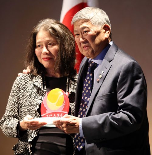 SUBMITTED PHOTO / GLENN KOGA

L-R: Justice Maryka Omatsu presents Arthur Miki with a Lifetime Achievement award at the National Association of Japanese Canadians (NAJC) and Japanese Cultural Association of Manitoba (JCAM) Gala Dinner on Sept. 22, 2018 at the the Canadian Museum for Human Rights. Miki signed the Japanese Canadian Redress Agreement with prime minister Brian Mulroney in 1988. (See Social Page)
