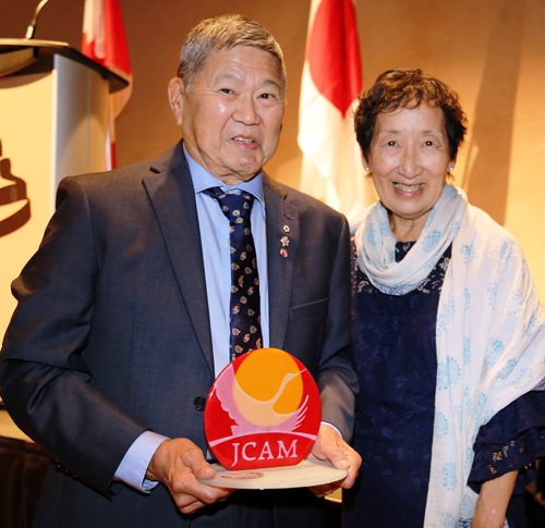 SUBMITTED PHOTO / GLENN KOGA

L-R: Arthur and Keiko Miki at the National Association of Japanese Canadians (NAJC) and Japanese Cultural Association of Manitoba (JCAM) Gala Dinner on Sept. 22, 2018 at the the Canadian Museum for Human Rights. Arthur Miki, who signed the Japanese Canadian Redress Agreement with prime minister Brian Mulroney in 1988, was honoured with a Lifetime Achievement award. (See Social Page)