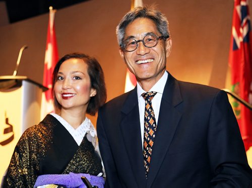 SUBMITTED PHOTO / GLENN KOGA

L-R: Event emcee Marli Sakiyama and gala chair Les Kojima at the National Association of Japanese Canadians (NAJC) and Japanese Cultural Association of Manitoba (JCAM) Gala Dinner on Sept. 22, 2018 at the the Canadian Museum for Human Rights. (See Social Page)