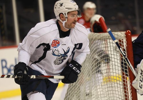 RUTH BONNEVILLE / WINNIPEG FREE PRESS

Sports - Moose
Logan Shaw signed a deal recently with the Manitoba Moose.  Photos taken at practice with teammates at Bell MTS Place Wednesday.


 Nov 21st, 2018