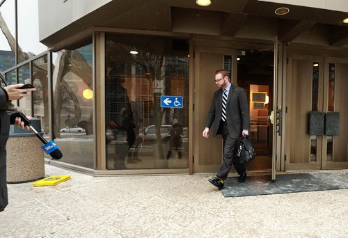 RUTH BONNEVILLE / WINNIPEG FREE PRESS


Brandon lawyer Andrew Synyshyn representing Guido Amsel, leaves the Law Courts after sentencing Thursday.  Synyshyn's client, Guido Amsel, 52, was convicted of attempting to murder his ex-wife and two Winnipeg lawyers with bombs sent through the mail in 2015 and has been sentenced to life in prison with no chance of parole for 17 years, Thursday.  

See Katie's story. 

 Nov 22nd, 2018