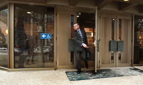 RUTH BONNEVILLE / WINNIPEG FREE PRESS


Brandon lawyer Andrew Synyshyn representing Guido Amsel, leaves the Law Courts after sentencing Thursday.  Synyshyn's client, Guido Amsel, 52, was convicted of attempting to murder his ex-wife and two Winnipeg lawyers with bombs sent through the mail in 2015 and has been sentenced to life in prison with no chance of parole for 17 years, Thursday.  

See Katie's story. 

 Nov 22nd, 2018