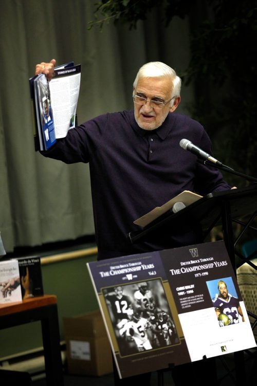 PHIL HOSSACK / WINNIPEG FREE PRESS - Roy Rosmus launches his newest book, #3 in a series of 5, "Dieter Brock Through the Championship Years: 1975-1990" at McNally Robinson Thursday evening. - November 22, 2018