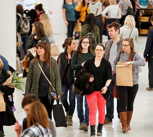 PHIL HOSSACK / WINNIPEG FREE PRESS - Let the shopping begin, crowds swarmed Third and Bird's annual Christmas Market Friday evening in The Bay's basement. - November 23, 2018