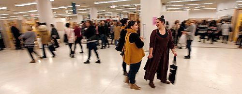 PHIL HOSSACK / WINNIPEG FREE PRESS - Let the shopping begin, crowds swarmed Third and Bird's annual Christmas Market Friday evening in The Bay's basement. - November 23, 2018