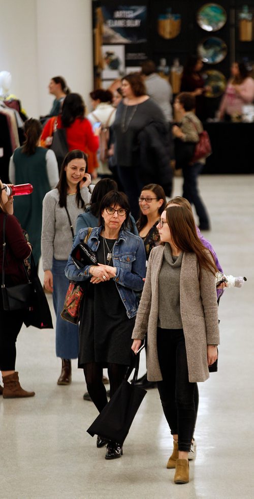 PHIL HOSSACK / WINNIPEG FREE PRESS - Let the shopping begin, crowds swarmed Third and Bird's annual Christmas Market Friday evening in The Bay's basement. - November 23, 2018