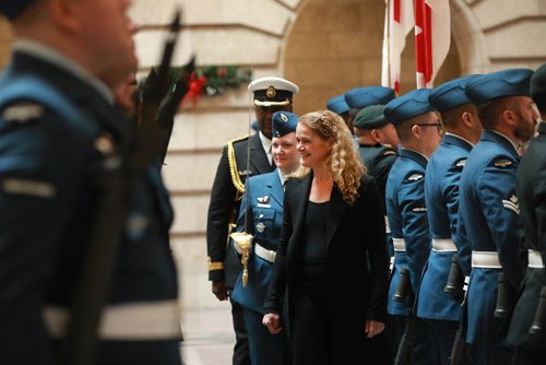 RUTH BONNEVILLE / WINNIPEG FREE PRESS


Julie Payette, Governor General of Canada, makes her way through the the inspection of the guard at the Manitoba Legislative Building at her official welcoming ceremony on Monday.


 Nov 26th, 2018