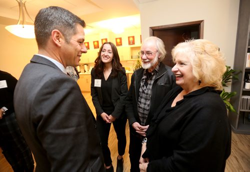 TREVOR HAGAN / WINNIPEG FREE PRESS
Mayor Brian Bowman, Cecily Hildebrand, Executive Director and Cliff and Wilma Derksen at the opening of Candace House, a refuge for victims and survivors of violent crimes, Monday, November 26, 2018.