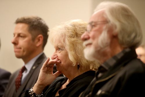 TREVOR HAGAN / WINNIPEG FREE PRESS
Mayor Brian Bowman, Wilma and Cliff Derksen at the opening of Candace House, a refuge for victims and survivors of violent crimes, Monday, November 26, 2018.