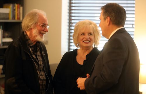TREVOR HAGAN / WINNIPEG FREE PRESS
Cliff and Wilma Derksen with Minister of Justice and Attorney General, Cliff Cullen, at the opening of Candace House, a refuge for victims and survivors of violent crimes, Monday, November 26, 2018.