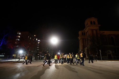 JOHN WOODS / WINNIPEG FREE PRESS
Julie Payette, Governor General of Canada, met and walked with James Favel and the Bear Clan Patrol in Winnipeg's North End Monday, November 26, 2018.