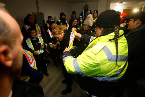 JOHN WOODS / WINNIPEG FREE PRESS
Julie Payette, Governor General of Canada, met and walked with James Favel and the Bear Clan Patrol in Winnipeg's North End Monday, November 26, 2018.