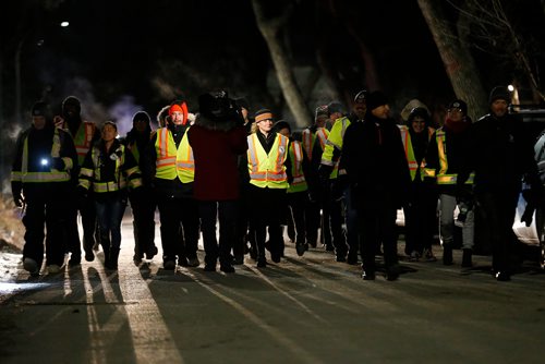 JOHN WOODS / WINNIPEG FREE PRESS
Julie Payette, Governor General of Canada, met and walked with James Favel and the Bear Clan Patrol in Winnipeg's North End Monday, November 26, 2018.