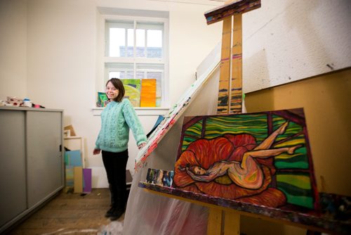 MIKAELA MACKENZIE / WINNIPEG FREE PRESS
Brittney Fox, artist in residence, poses for a portrait at Artbeat Studio in Winnipeg on Wednesday, Nov. 28, 2018.
Winnipeg Free Press 2018.