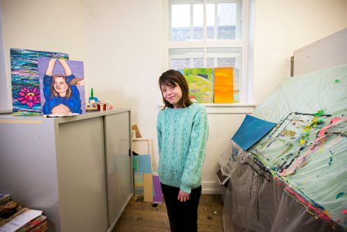 MIKAELA MACKENZIE / WINNIPEG FREE PRESS
Brittney Fox, artist in residence, poses for a portrait at Artbeat Studio in Winnipeg on Wednesday, Nov. 28, 2018.
Winnipeg Free Press 2018.