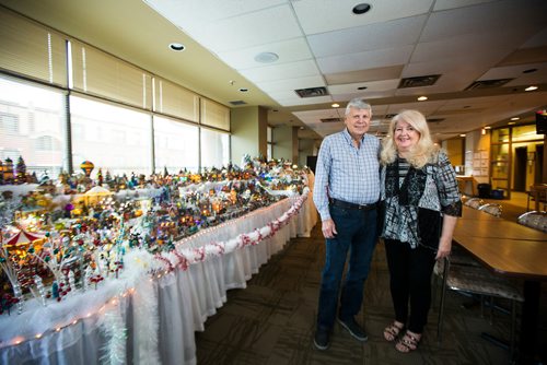 MIKAELA MACKENZIE / WINNIPEG FREE PRESS
Brian and Terry Vanoutrive and their Christmas village that they build every year at their residence, Fred Douglas Place, in Winnipeg on Friday, Nov. 23, 2018.
Winnipeg Free Press 2018.