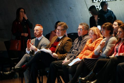 PHIL HOSSACK / WINNIPEG FREE PRESS - Liberal leader Dougald Lamont took part as particpants disabled and not, gathered at the Canadian Museum for Human Rights Monday to celebrate 'International Day of Persons with Disabilities'. - See Caitlyn's story.  - DECEMBER 3, 2018