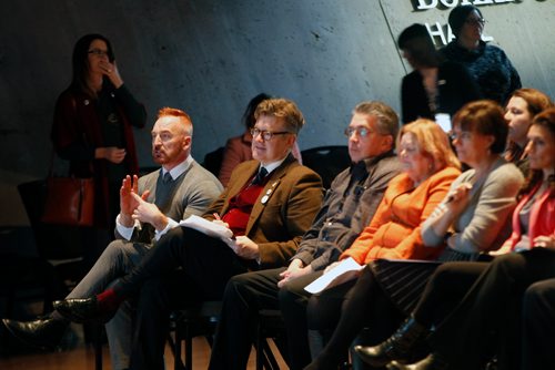 PHIL HOSSACK / WINNIPEG FREE PRESS - Liberal leader Dougald Lamont took part as particpants disabled and not, gathered at the Canadian Museum for Human Rights Monday to celebrate 'International Day of Persons with Disabilities'. - See Caitlyn's story. - DECEMBER 3, 2018
