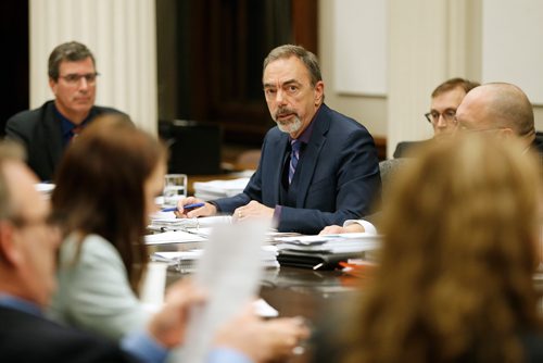 JOHN WOODS / WINNIPEG FREE PRESS
Auditor General Norm Ricard responds to MLA questions related to recent reports during a meeting of the Standing Committee on Public Accounts at the Manitoba Legislature Tuesday, December 4, 2018.