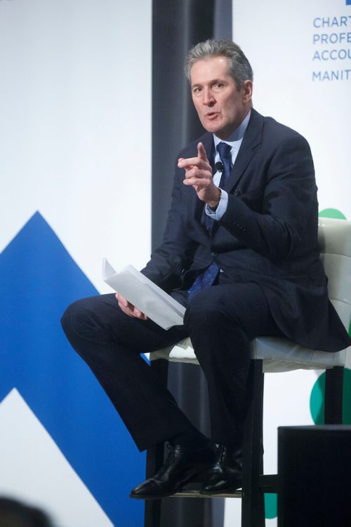 MIKE DEAL / WINNIPEG FREE PRESS
Premier Brian Pallister gives the keynote speech during the State of the Province event at RBC Convention Centre Thursday morning.
181206 - Thursday, December 06, 2018.