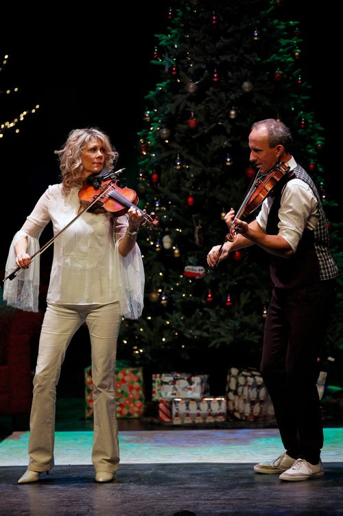 PHIL HOSSACK / WINNIPEG FREE PRESS - Natalie MacMaster and Donnell Leahy set fire to their fiddle strings at the Centennial Concert Hall THursday evening in their travelling Celtic Family Christmas. - December 5, 2018