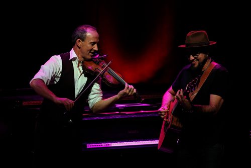 PHIL HOSSACK / WINNIPEG FREE PRESS - Donnell Leahy duets with guitar player Elmer Ferrer THursday evening in their travelling Celtic Family Christmas Show. - December 5, 2018