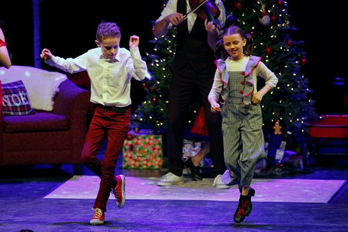 PHIL HOSSACK / WINNIPEG FREE PRESS - Michael and Clair, two of Donnell Leahy and Natalie MacMaster's children, dance Thursday evening in their travelling Celtic Family Christmas Show. - December 5, 2018