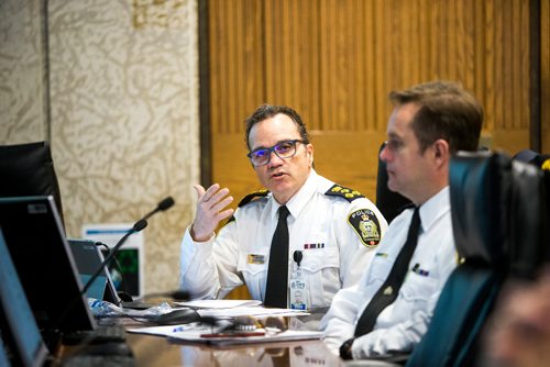 MIKAELA MACKENZIE / WINNIPEG FREE PRESS
Winnipeg Police Chief Danny Smyth speaks at the police board meeting at City Hall in Winnipeg on Friday, Dec. 7, 2018.
Winnipeg Free Press 2018.