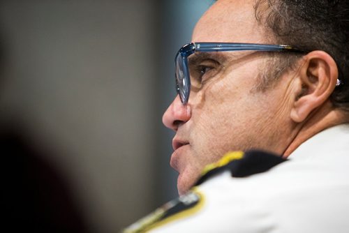 MIKAELA MACKENZIE / WINNIPEG FREE PRESS
Winnipeg Police Chief Danny Smyth speaks at the police board meeting at City Hall in Winnipeg on Friday, Dec. 7, 2018.
Winnipeg Free Press 2018.