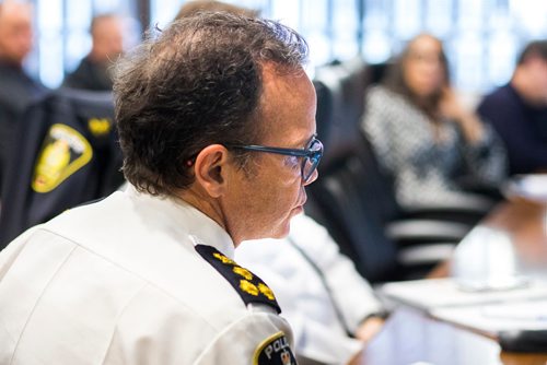 MIKAELA MACKENZIE / WINNIPEG FREE PRESS
Winnipeg Police Chief Danny Smyth speaks at the police board meeting at City Hall in Winnipeg on Friday, Dec. 7, 2018.
Winnipeg Free Press 2018.