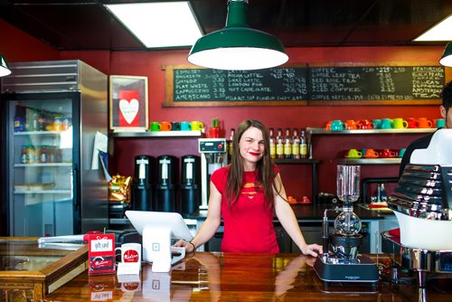 MIKAELA MACKENZIE / WINNIPEG FREE PRESS
Allison Slessor, owner of Modern Coffee, poses in her newly opened cafe at Inkster and Main in Winnipeg on Friday, Dec. 7, 2018.
Winnipeg Free Press 2018.