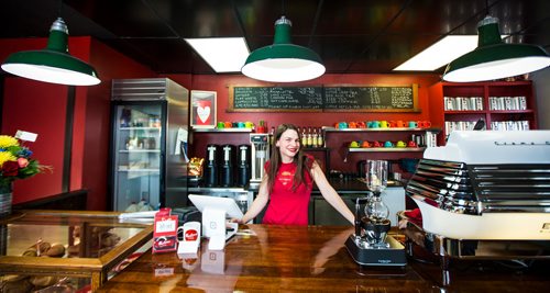 MIKAELA MACKENZIE / WINNIPEG FREE PRESS
Allison Slessor, owner of Modern Coffee, poses in her newly opened cafe at Inkster and Main in Winnipeg on Friday, Dec. 7, 2018.
Winnipeg Free Press 2018.