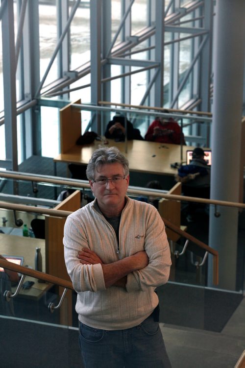 PHIL HOSSACK / WINNIPEG FREE PRESS -  City Social Worker Bruce Fiske poses at the Milennium Library Friday afternoon. See Caitlyn's story. - December 7, 2018