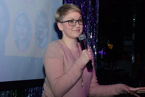 SUBMITTED PHOTO / RON SNIDER

Angie St. Mars performs at Sarasvati Productions' third Women's Comedy Night Fundraiser at Club 200 on Nov. 14, 2018. (See Social Page)