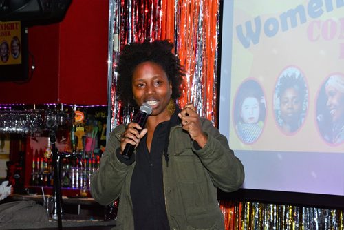 SUBMITTED PHOTO / RON SNIDER

Dione C. Haynes performs at Sarasvati Productions' third Women's Comedy Night Fundraiser at Club 200 on Nov. 14, 2018. (See Social Page)