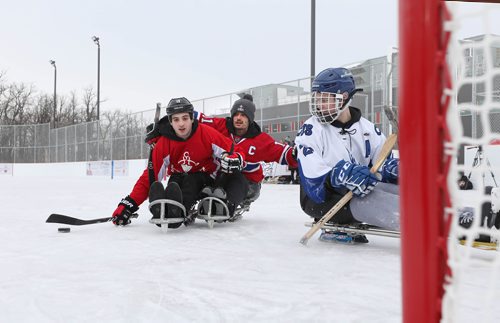 RUTH BONNEVILLE / WINNIPEG FREE PRESS


Dominic Cozzinolino, team Canada paralympic sledge hockey player and Jumpstart ambassador (left), plays sledge hockey with Sean Gilmour, a paraplegic, with members of the Collège Jeanne-Sauvé hockey team at the Grand Opening of the  Jumpstart  fully accessible outdoor rink at Dakota Community Centre Tuesday.  

See press release for more info.




Dec 11th, 2018