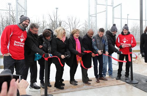 RUTH BONNEVILLE / WINNIPEG FREE PRESS


Mayor Brian Bowman and Hon. Rochelle Squires, dignitaries and national representatives from Jumpstart Charities, cut the ribbon at the Grand Opening of the Jumpstart Community Rink at Dakota Community Centre Tuesday.  See press release for more info.



Dec 11th, 2018