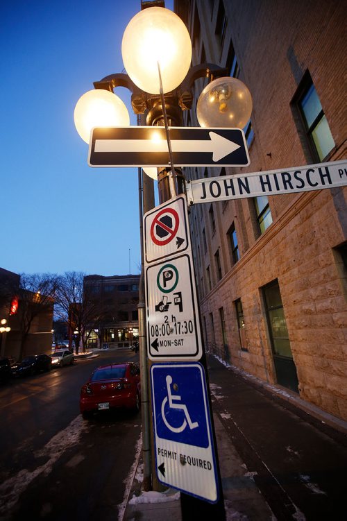 JOHN WOODS / WINNIPEG FREE PRESS
Handicapped parking spots on Rorie at Market where someone was towed photographed Tuesday, December 11, 2018.