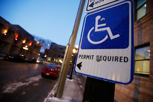 JOHN WOODS / WINNIPEG FREE PRESS
Handicapped parking spots on Rorie at Market where someone was towed photographed Tuesday, December 11, 2018.
