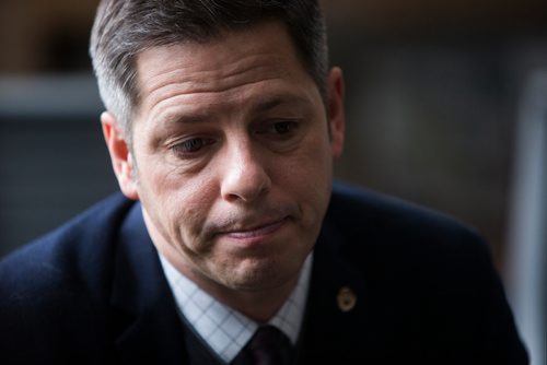 MIKAELA MACKENZIE / WINNIPEG FREE PRESS
Mayor Brian Bowman sits down for an interview with the Free Press about the meth crisis while in his office at City Hall in Winnipeg on Wednesday, Dec. 12, 2018. 
Winnipeg Free Press 2018.