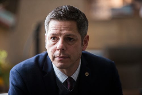 MIKAELA MACKENZIE / WINNIPEG FREE PRESS
Mayor Brian Bowman sits down for an interview with the Free Press about the meth crisis while in his office at City Hall in Winnipeg on Wednesday, Dec. 12, 2018. 
Winnipeg Free Press 2018.