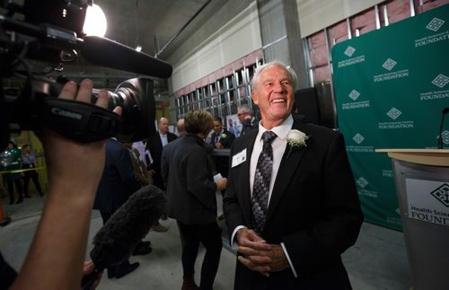 MIKE DEAL / WINNIPEG FREE PRESS
During an announcement at the Health Sciences Centre Mr. Paul Albrechtsen a local businessman and philanthropist donates $5 million to the HSC Foundation which will use the money to develop new interventional angiography facilities including new specialized equipment.
181212 - Wednesday, December 12, 2018.