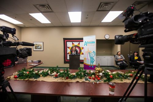 MIKAELA MACKENZIE / WINNIPEG FREE PRESS
Manitoba Advocate for Children and Youth, Daphne Penrose, speaks about a child death report released to the public in Winnipeg on Thursday, Dec. 13, 2018. 
Winnipeg Free Press 2018.