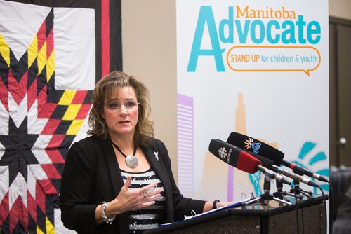 MIKAELA MACKENZIE / WINNIPEG FREE PRESS
Manitoba Advocate for Children and Youth, Daphne Penrose, speaks about a child death report released to the public in Winnipeg on Thursday, Dec. 13, 2018. 
Winnipeg Free Press 2018.