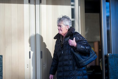 MIKAELA MACKENZIE / WINNIPEG FREE PRESS
Heather Grant-Jury walks out of the law courts on day one of her two-day sentencing hearing in Winnipeg on Thursday, Dec. 13, 2018. 
Winnipeg Free Press 2018.