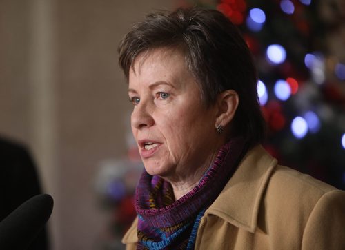 RUTH BONNEVILLE / WINNIPEG FREE PRESS

LOCAL - Circles for Reconciliation funding

Photo of Sharon Turner with RBC,a circle participant  in Circles, who spoke at event.

Indigenous and Northern Relations Minister Eileen Clarke announces $25,000 in government funding for Circles for Reconciliation at a press conference held in the Rotunda at the Legislative Building Thursday.  


See Alex Paul story. 

Dec 13th,  2018