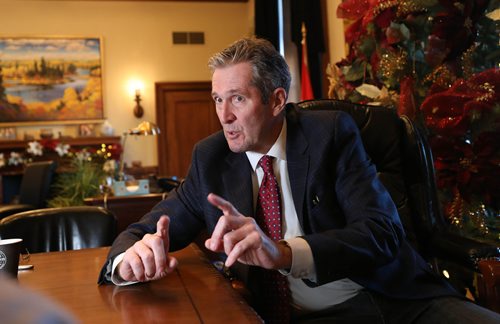 RUTH BONNEVILLE / WINNIPEG FREE PRESS

PALLISTER YEAR ENDER: 
Photo of Premier Brian Pallister during Free Press year end interview on Thursday in his office. 
 
Larry Kusch
Legislature reporter


Dec 13th,  2018